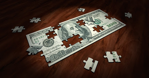 dollar bill puzzle pieces